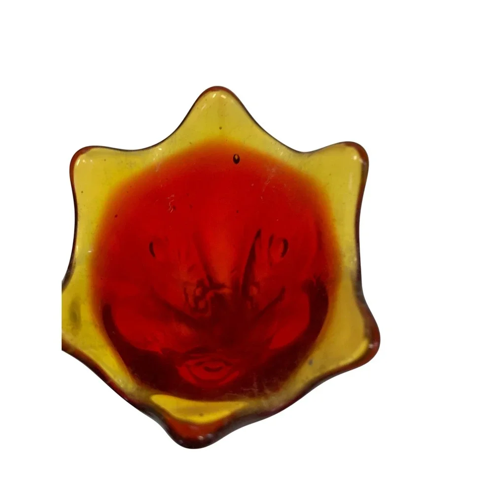 Vintage Amberina swung Red Glass Vase Fluted Tulip Style Flower Vase‎ Home Decor